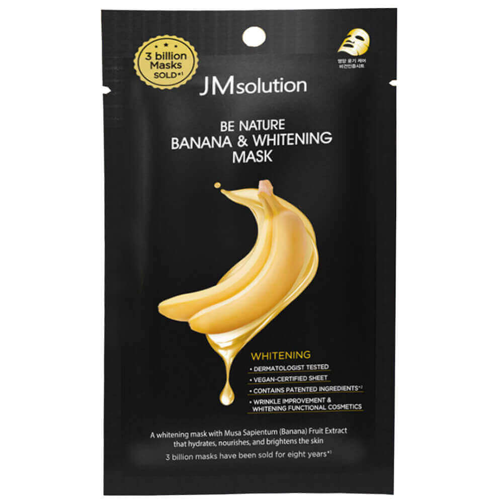 Тканевая маска с экстрактом банана JMsolution Be Nature Banana & Whitening Mask
Тканевая маска с экстрактом банана JMsolution Be Nature Banana & Whitening Mask