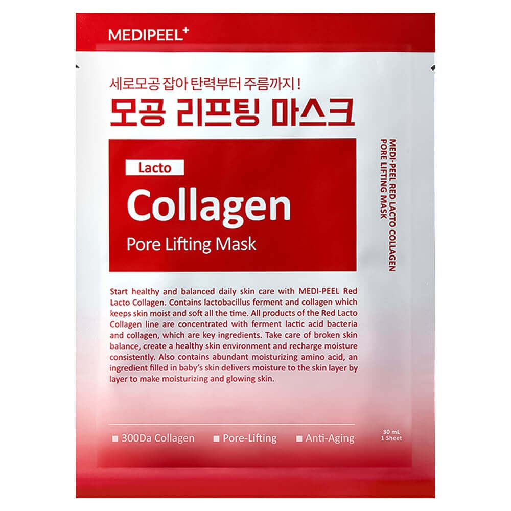 Тканевая лифтинг-маска с коллагеном MEDIPEEL Red Lacto Collagen Pore Lifting Mask
Тканевая лифтинг-маска с коллагеном MEDIPEEL Red Lacto Collagen Pore Lifting Mask