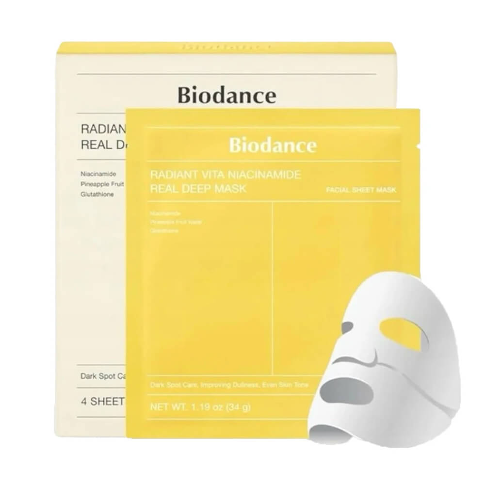 КОРОБКА Гидрогелевая маска для сияния кожи Biodance Radiant Vita Niacinamide Real Deep Mask