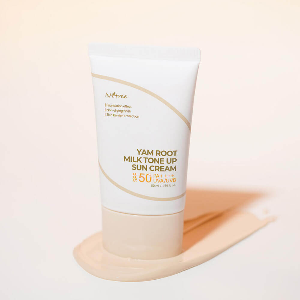 Тонирующий солнцезащитный крем с корнем ямса IsNtree Yam Root Milk Tone Up Sun Cream SPF50 PA++++