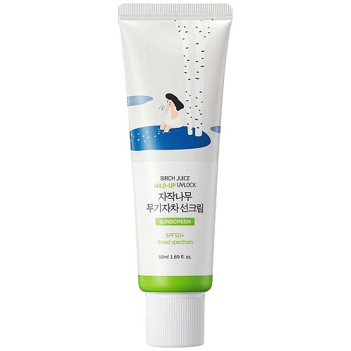 Санскрин с берёзовым соком Round Lab Birch Juice Moisturizing Mild-Up Sunscreen SPF50+ PA++++