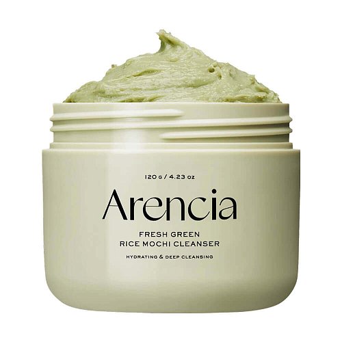 Очищающее средство с зелёным чаем и центеллой Arencia Fresh Green Rice Mochi Cleanser