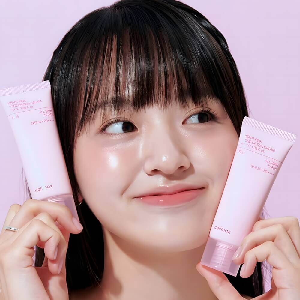 Тонирующий солнцезащитный крем Celimax Heart Pink Tone Up Sun Cream SPF50+ PA++++