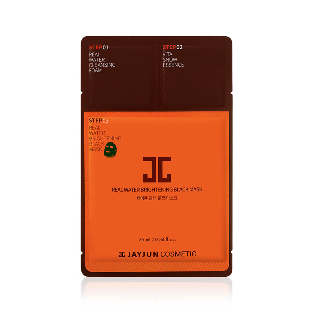 Трёхшаговый экспресс-набор для восстановления кожи Jayjun Cosmetic Real Water Brightening Black Mask