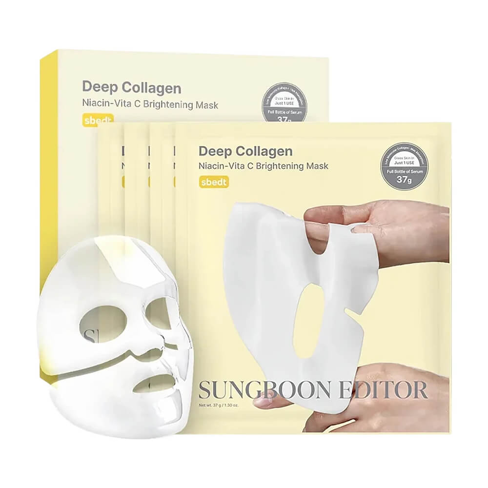 КОРОБКА Осветляющая гидрогелевая маска Sungboon Editor Deep Collagen Niacin Vita C Brightening Mask
