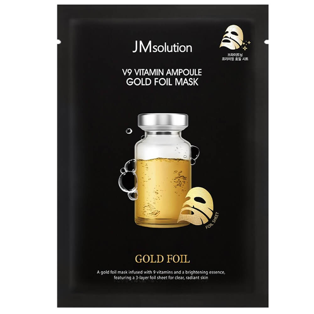 Фольгированная маска с золотом JMsolution V9 Vitamin Ampoule Gold Foil Mask