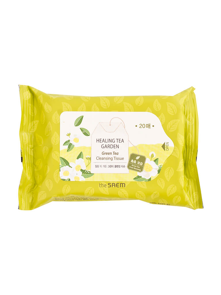 Очищающие салфетки с экстрактом зеленого чая The Saem Healing Tea Garden Green Tea Cleansing Tissue