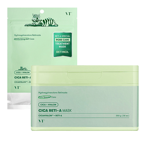 Набор масок для сужения пор с ретинолом VT Cosmetics Cica Reti-A Mask