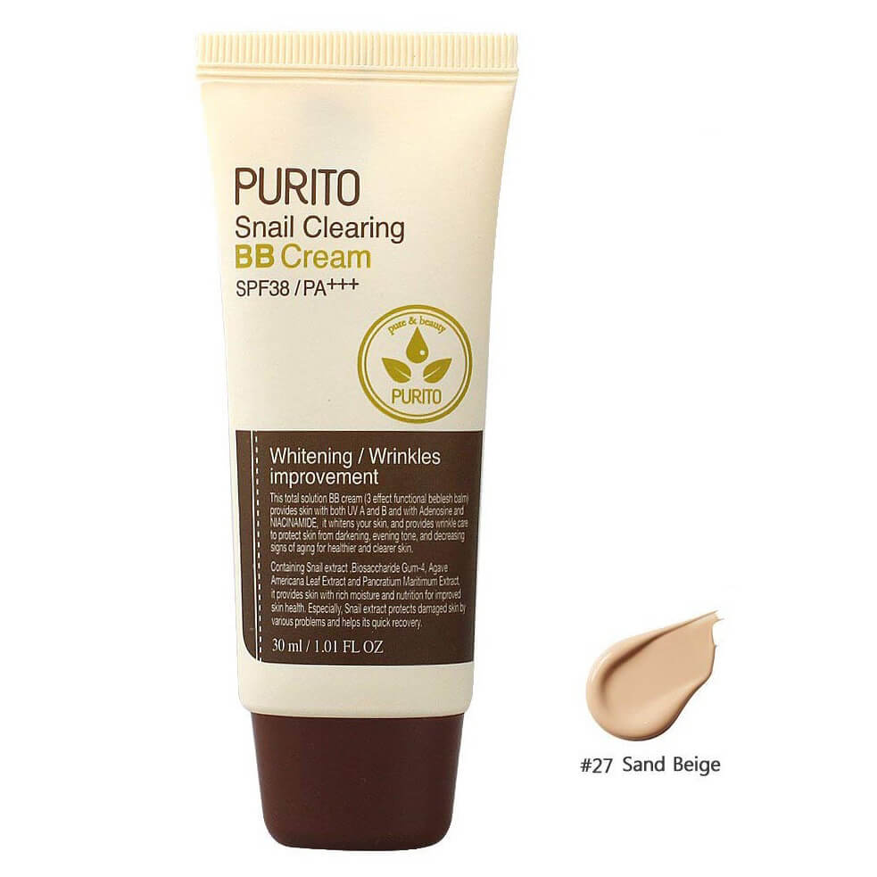 

ББ крем с муцином улитки PURITO Snail Clearing BB cream тон 27