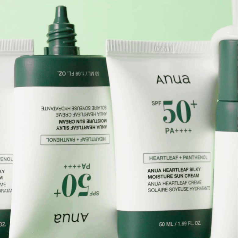 Успокаивающий солнцезащитный крем с хауттюйнией Anua Heartleaf Silky Moisture Sun Cream SPF50+PA++++