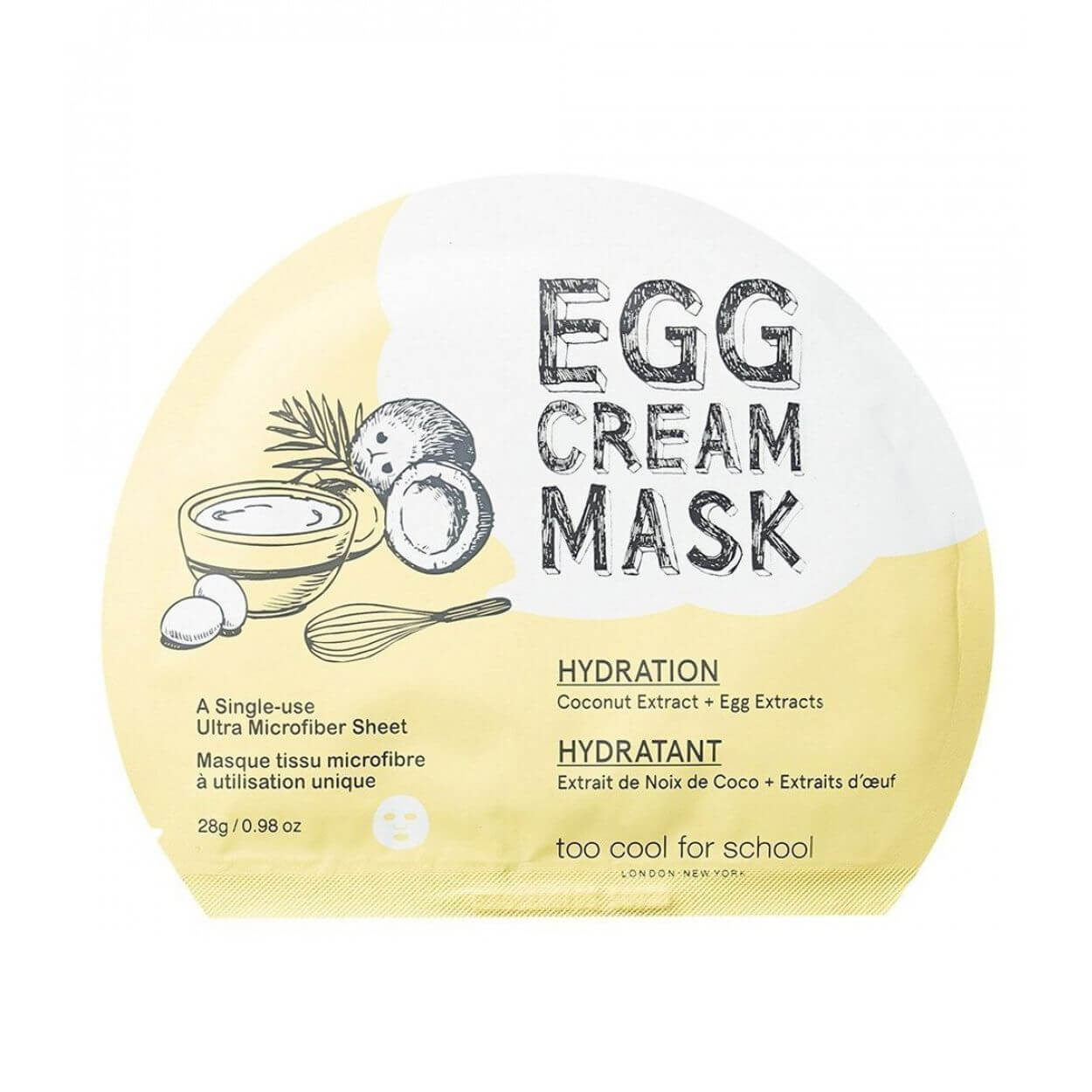 

Яичная тканевая маска Too Cool For School Egg Cream Mask Hydration
