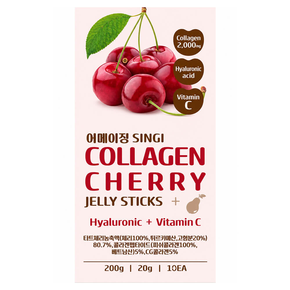 Коллагеновое желе с вишней и витамином C Singi Collagen Cherry Jelly Sticks