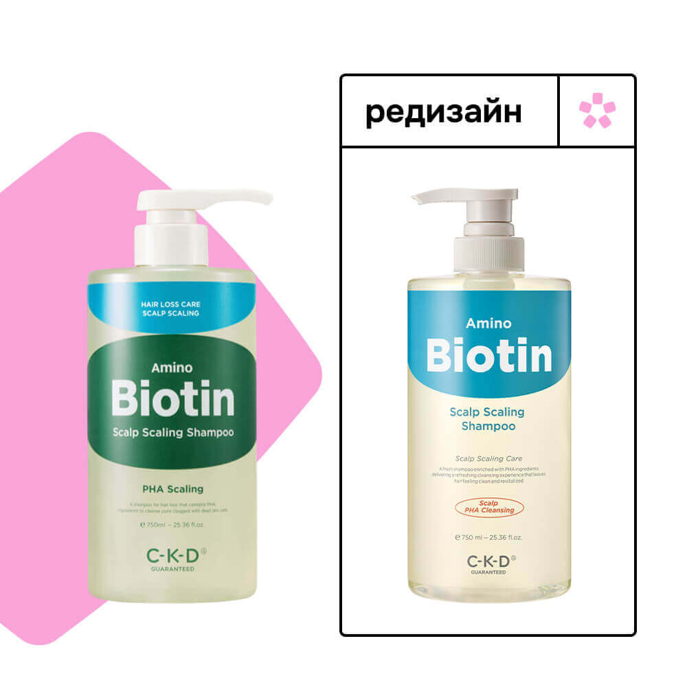 Шампунь для глубокого очищения с биотином CKD Amino Biotin Scalp Scaling Shampoo