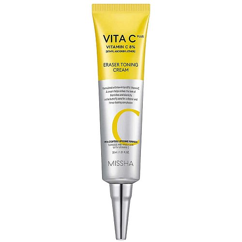 Мягкий осветляющий крем с 8% витамина C Missha Vita C Plus Eraser Toning Cream 