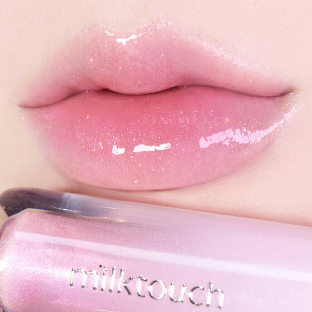 Блеск для губ с мерцающим шиммером Milk Touch Dew Stain Sheer Aurora Gloss 02 Baby Dew