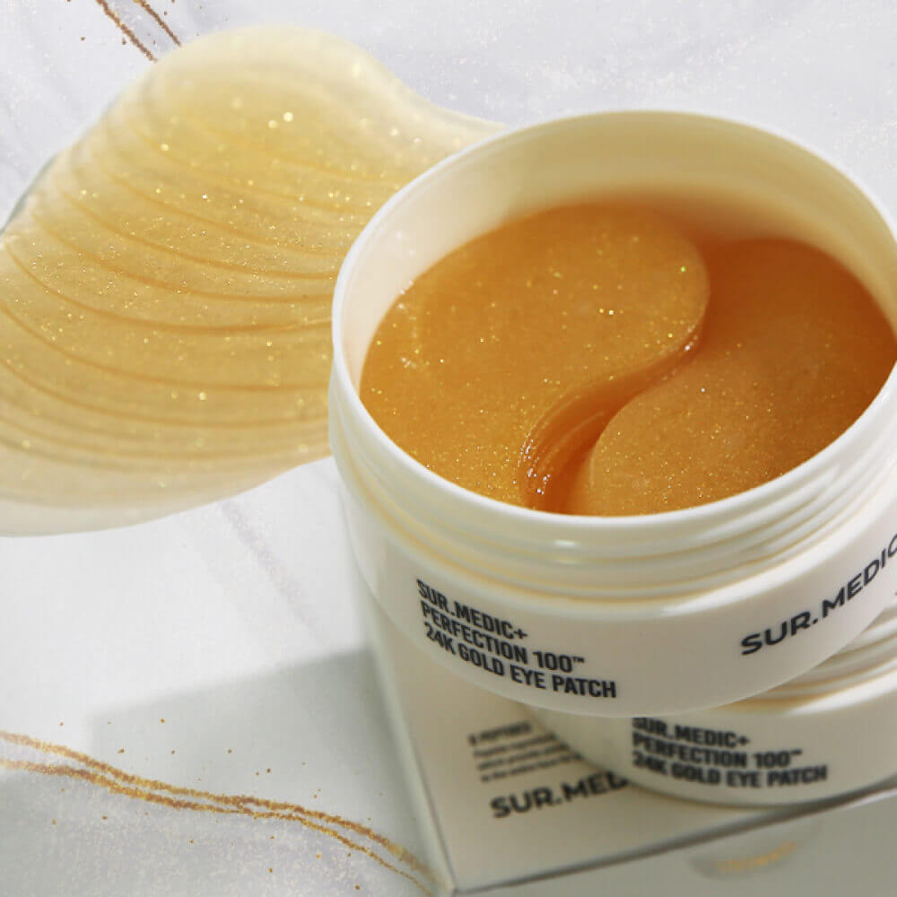 Ультратонкие гидрогелевые патчи для век с золотом SUR.MEDIC+ Perfection 100™ 24K Gold Eye Patch