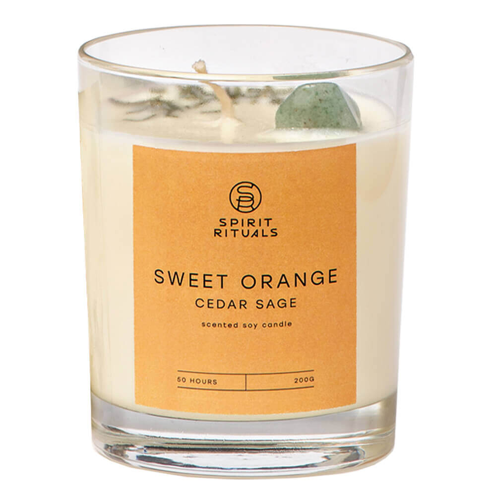 Соевая свеча с эфирным маслом апельсина Spirit Rituals Sweet Orange Scented Soy Candle - 200 г