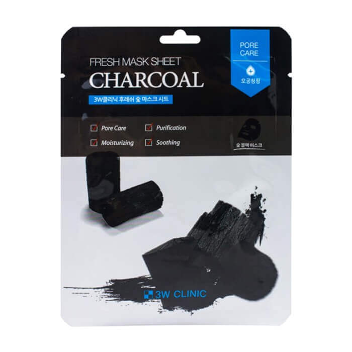 Тканевые маски 3W CLINIC Fresh Mask Sheet Charcoal