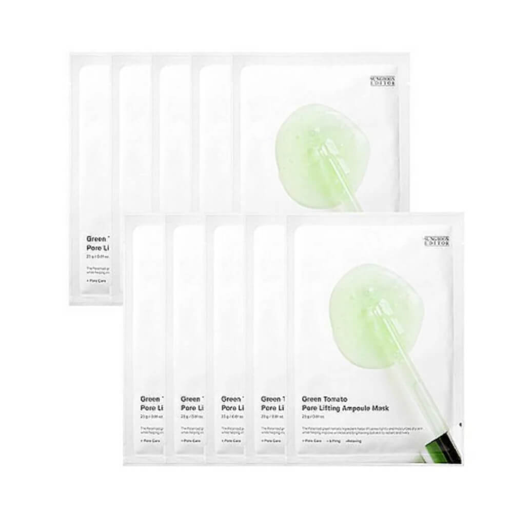 КОРОБКА Тканевая маска для сужения пор Sungboon Editor Green Tomato Pore Lifting Ampoule Mask