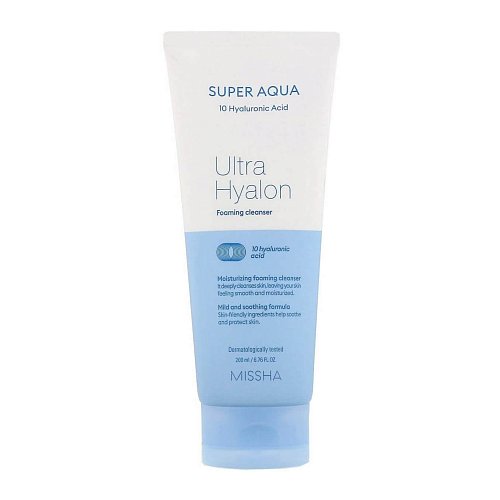 Увлажняющая пенка с гиалуроновой кислотой Missha Super Aqua Ultra Hyalron Cleansing Foam