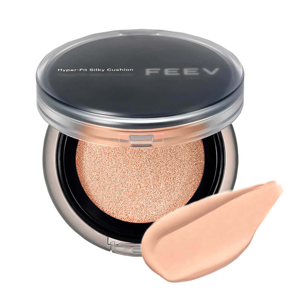 Тональный кушон с полуматовым финишем FEEV Hyper-Fit Silky Cushion SPF40 PA++ 01 Peach Fit