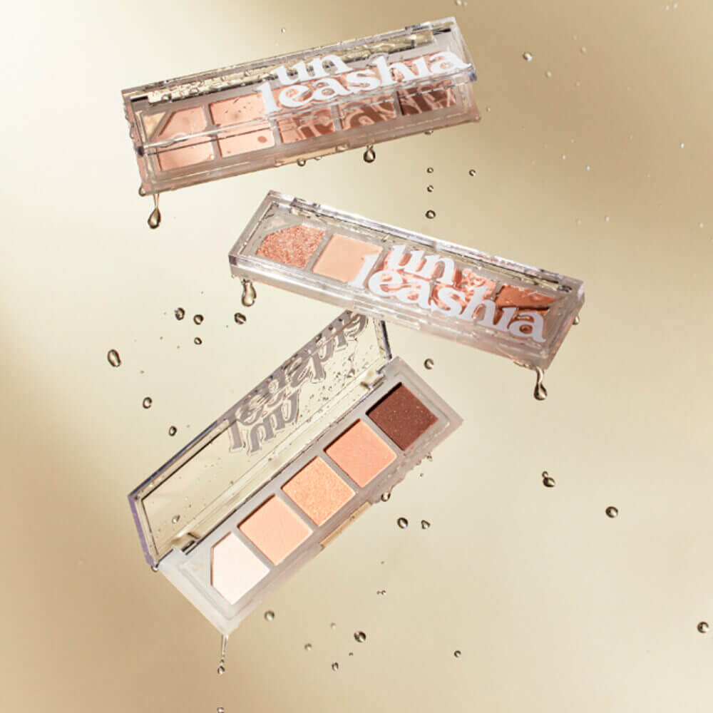 Компактная нюдовая палетка теней для век Unleashia Mood Shower Face Palette