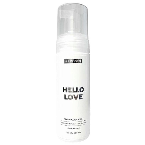 Деликатная пенка для умывания с 2% алоэ вера PROSTO HELLO, LOVE Foam Cleanser