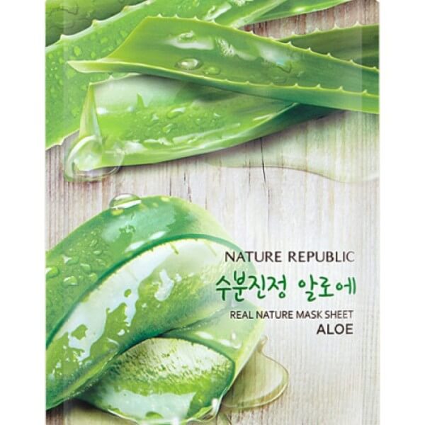 Тканевые маски для лица с органическими экстрактами Nature Republic Real Nature Mask Sheet - С алоэ (Aloe)
