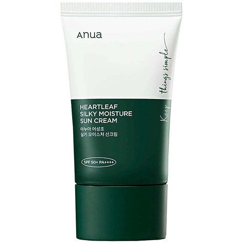 Успокаивающий солнцезащитный крем с хауттюйнией Anua Heartleaf Silky Moisture Sun Cream SPF50+PA++++