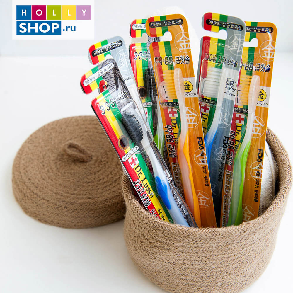 Зубная щётка с серебряным напылением Dr. Lusso Nano Silver Toothbrush