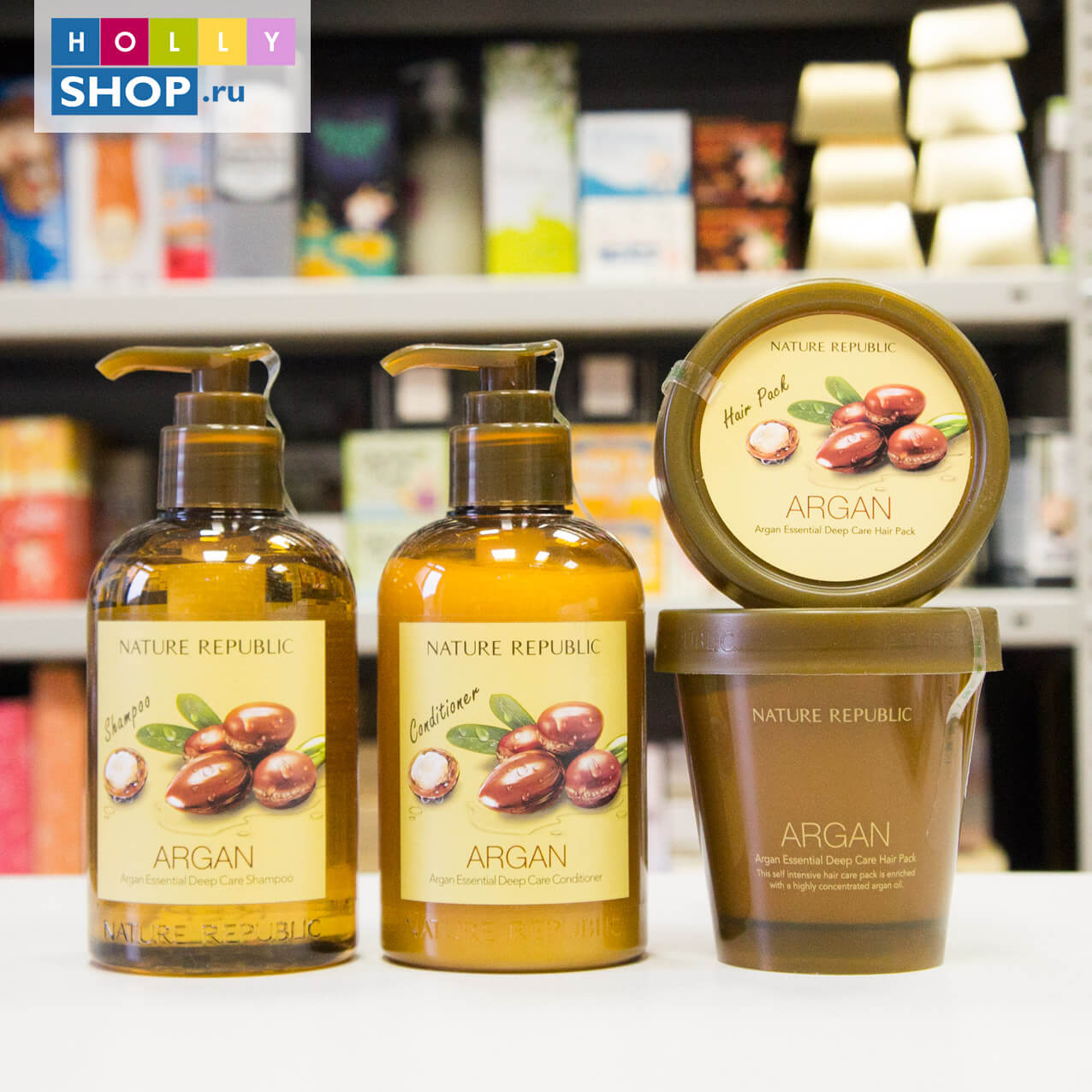 Укрепляющая маска для волос с маслом арганы Nature Republic Argan Essential Deep Care Hair Pack