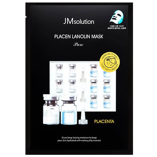 Плацентарная тканевая маска с ланолином JMSolution Placen Lanolin Mask Pure