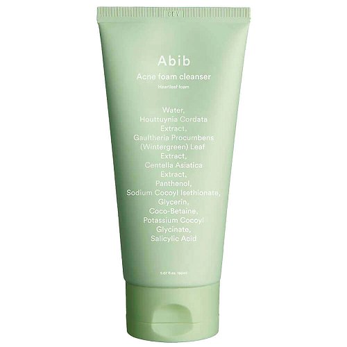 Гипоаллергенная очищающая пенка для кожи с акне Abib Acne Foam Cleanser Heartleaf Foam