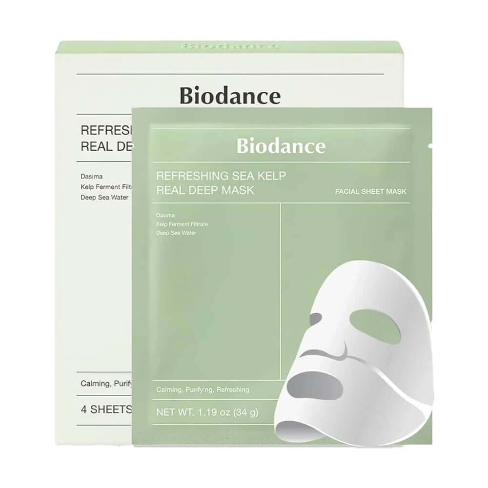 КОРОБКА Успокаивающая гидрогелевая маска с водорослями Biodance Refreshing Sea Kelp Real Deep Mask