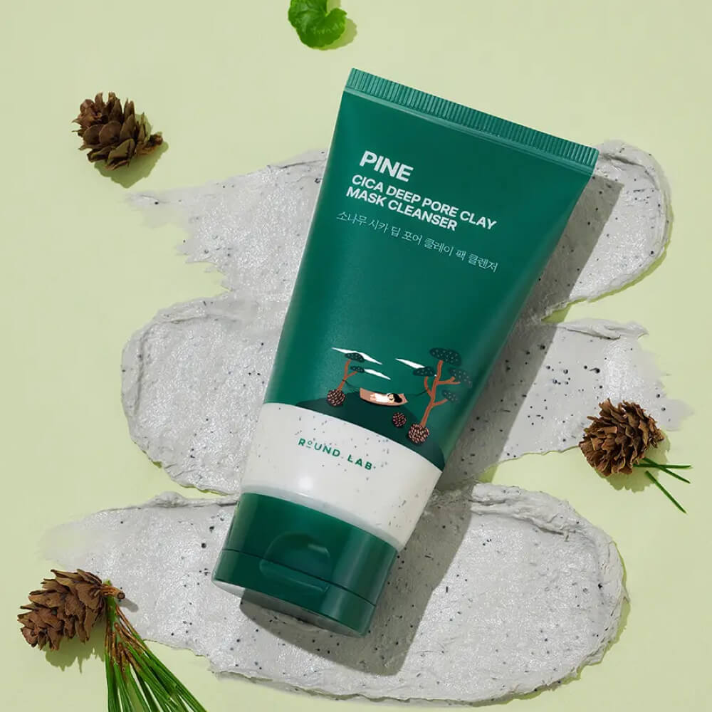 Глубоко очищающее средство с глиной Round Lab Cica Deep Pore Clay Mask Cleanser