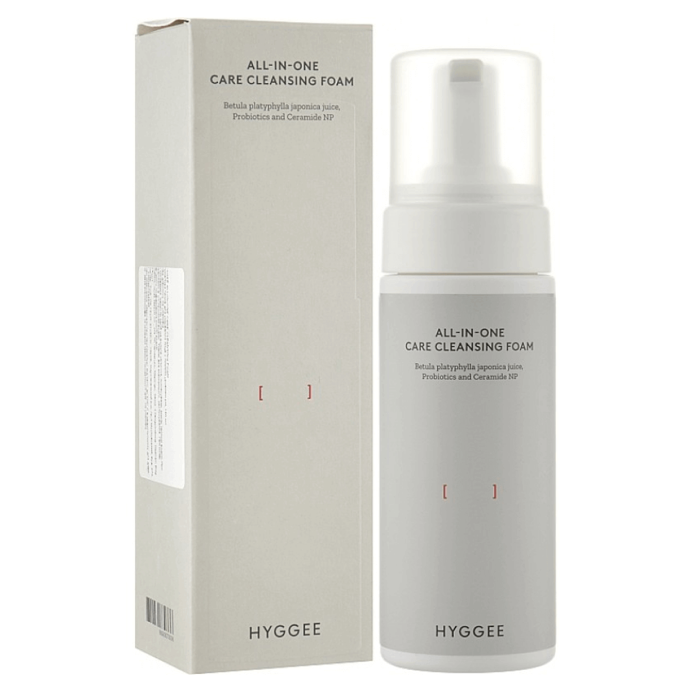 Универсальная пенка для умывания с берёзовым соком HYGGEE All-In-One Care Cleansing Foam 