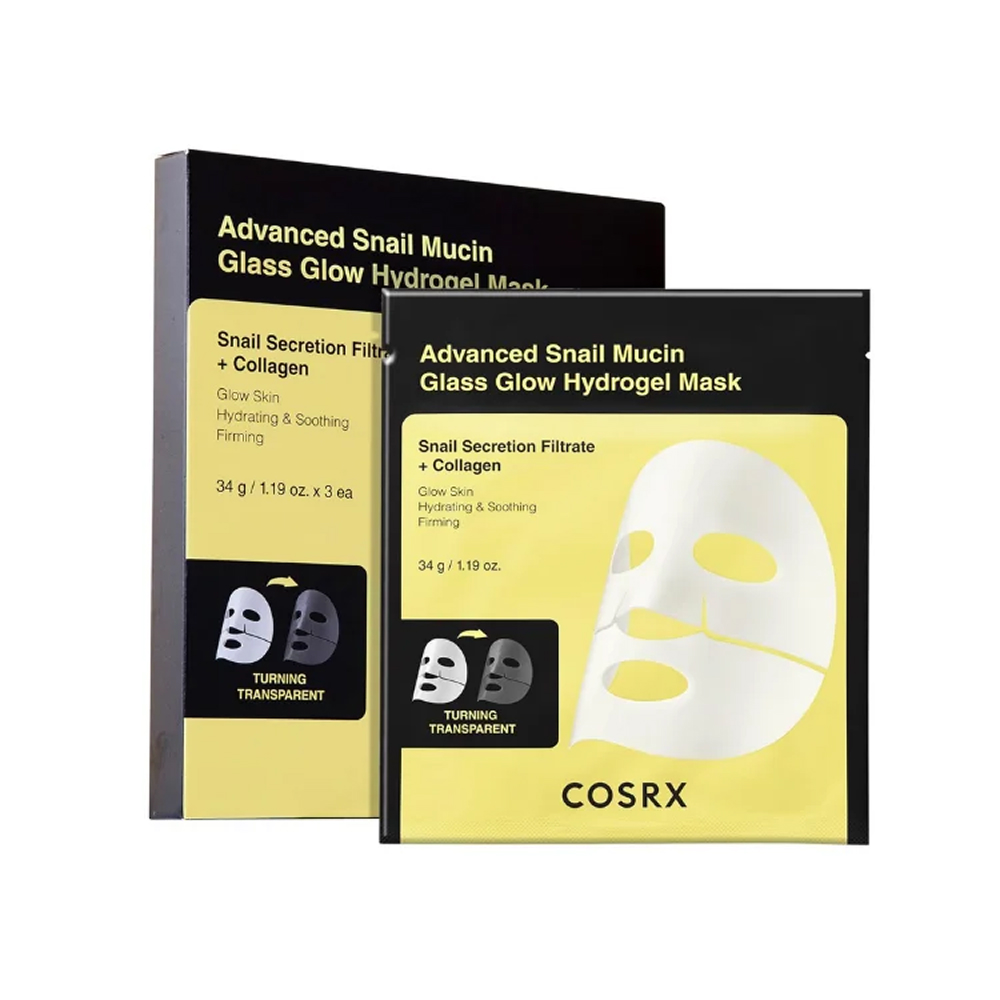 КОРОБКА Гидрогелевая маска с муцином улитки COSRX Advanced Snail Mucin Glass Glow Hydrogel Mask