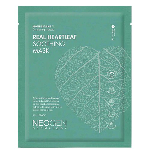 Успокаивающая маска против сухости с хауттюйнией Neogen Dermalogy Real Heartleaf Soothing Mask