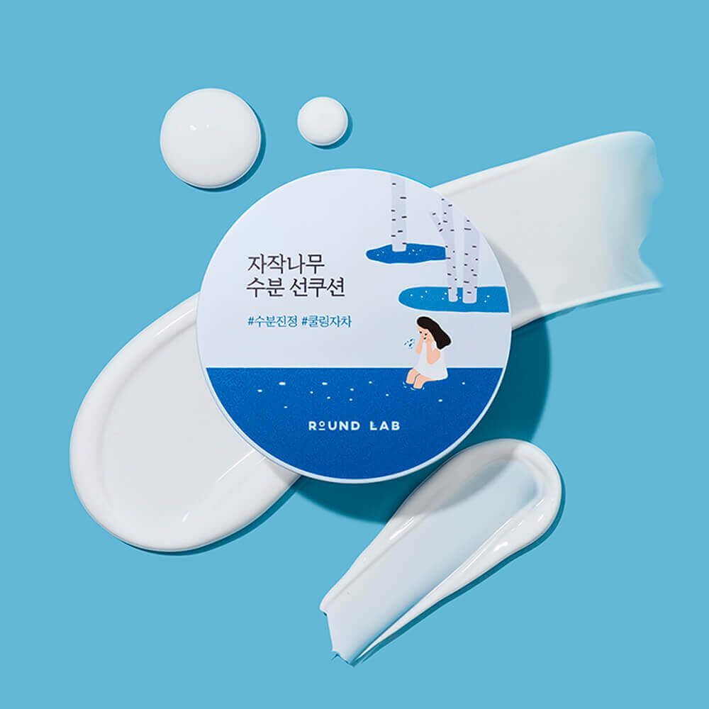 Солнцезащитный кушон с берёзовым соком Round Lab Birch Juice Moisturizing Sun Cushion SPF50+ PA++++