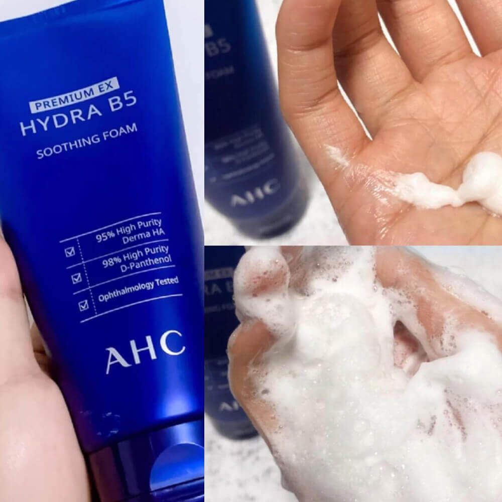 Премиальная пенка для умывания с успокаивающим действием AHC Premium Hydra B5 Soothing Foam