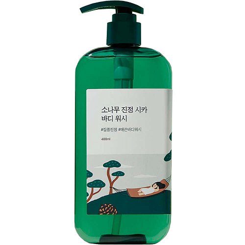 Успокаивающий гель для душа с экстрактами сосны и центеллы Round Lab Pine Calming Cica Body Wash