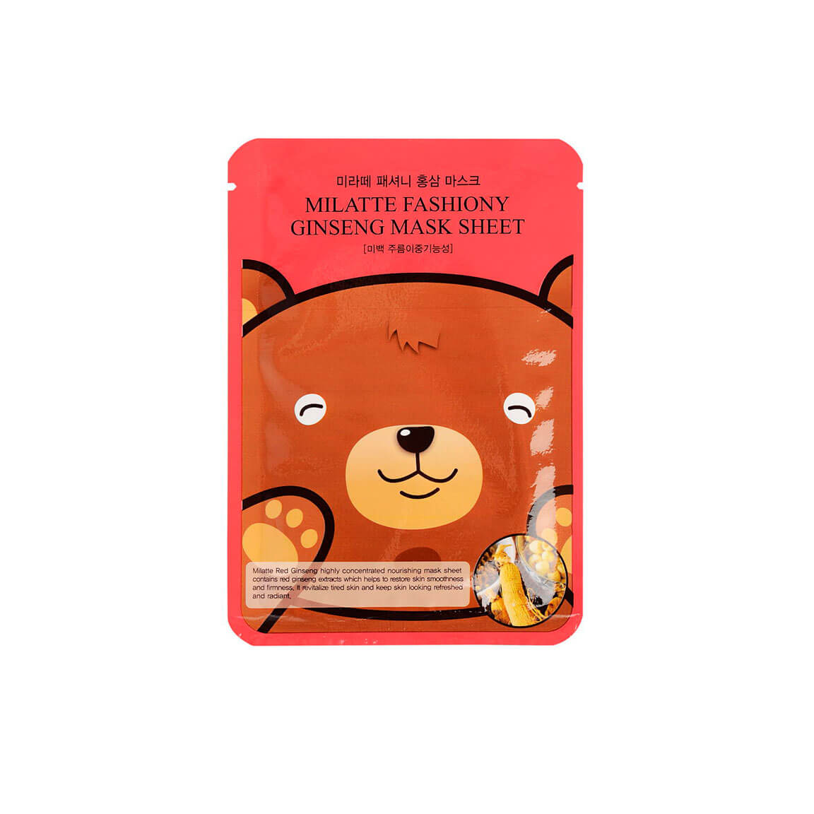 Тканевые маски для лица Milatte Fashiony Mask Sheet - С женьшенем (Ginseng)