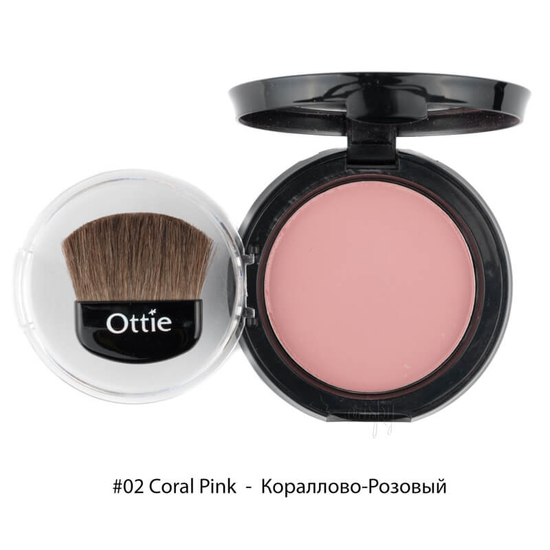 Компактные румяна с легким мерцанием Ottie Lovely Blusher