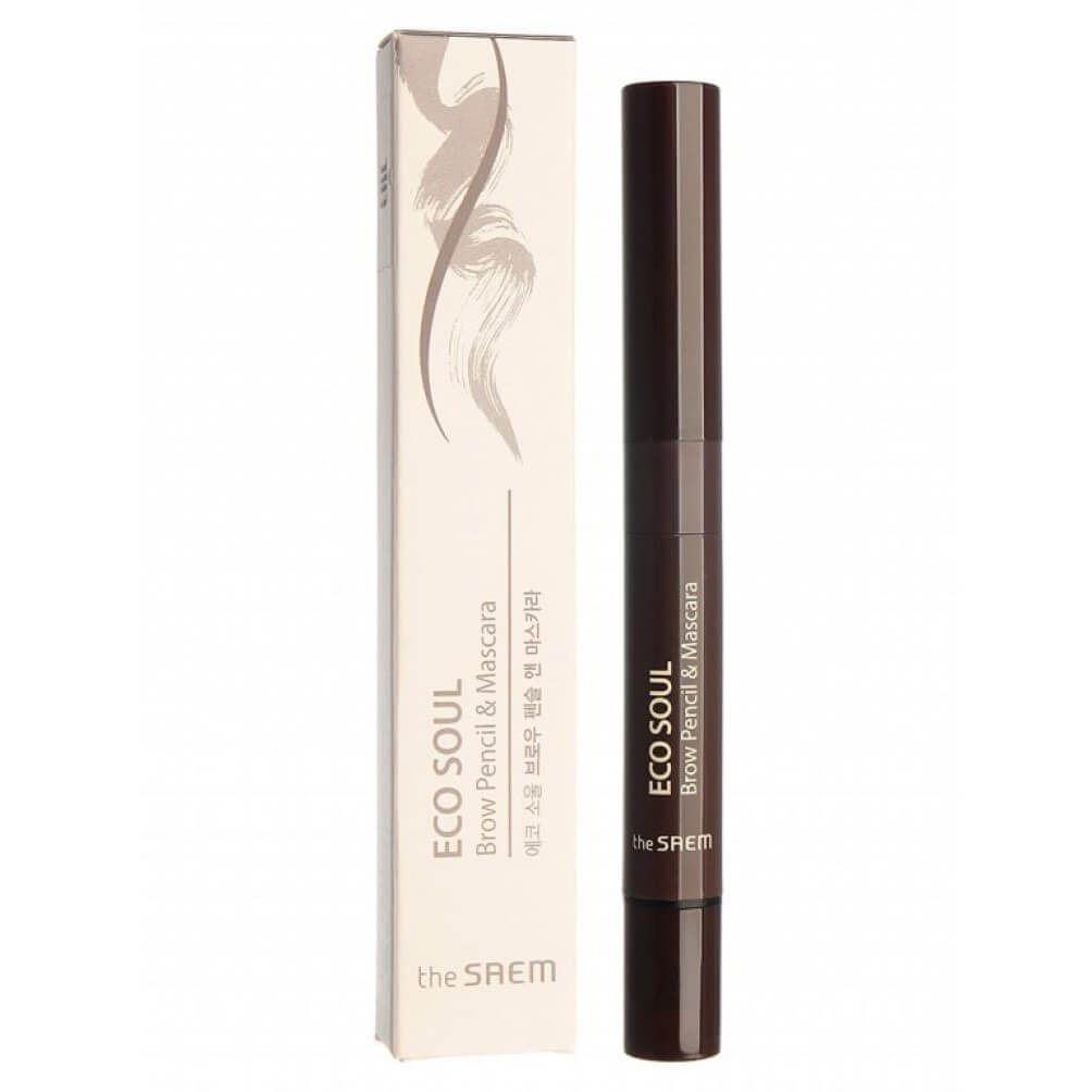 

Тушь-карандаш для бровей The Saem Eco Soul Brow Pencil & Mascara 03 Dark Brown