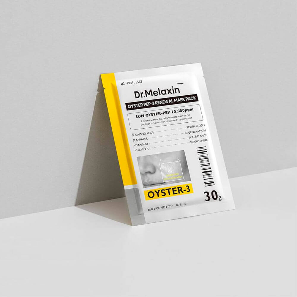 Тканевая маска для лица с экстрактом устрицы Dr.Melaxin Oyster Pep3 Renewal Mask Pack