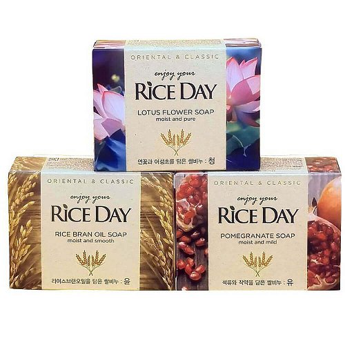 Парфюмированное туалетное мыло с маслом рисовых отрубей Lion Rice Day Soap