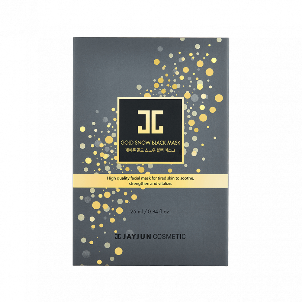 Омолаживающий курс фольгированных масок и ампул Jayjun Cosmetic Gold Snow Black Mask