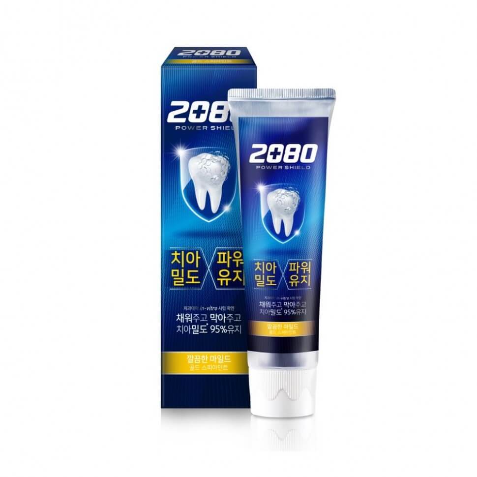 Защитная зубная паста с мягким мятным вкусом Dental Clinic 2080 Power Shield Gold Mint