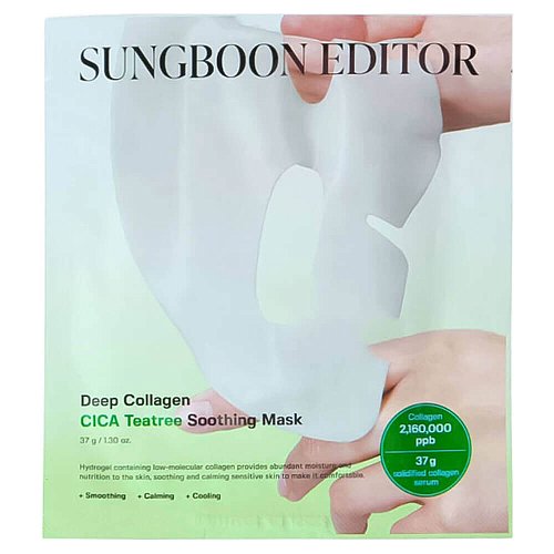 Успокаивающая гидрогелевая маска Sungboon Editor Deep Collagen Cica Teatree Soothing Mask