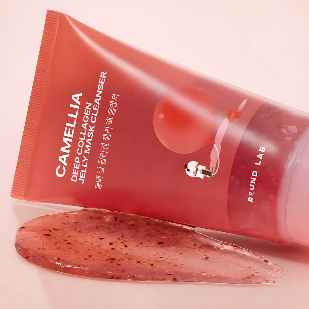 Гель-маска для очищения кожи c камелией Round Lab Camellia Deep Collagen Jelly Mask Cleanser